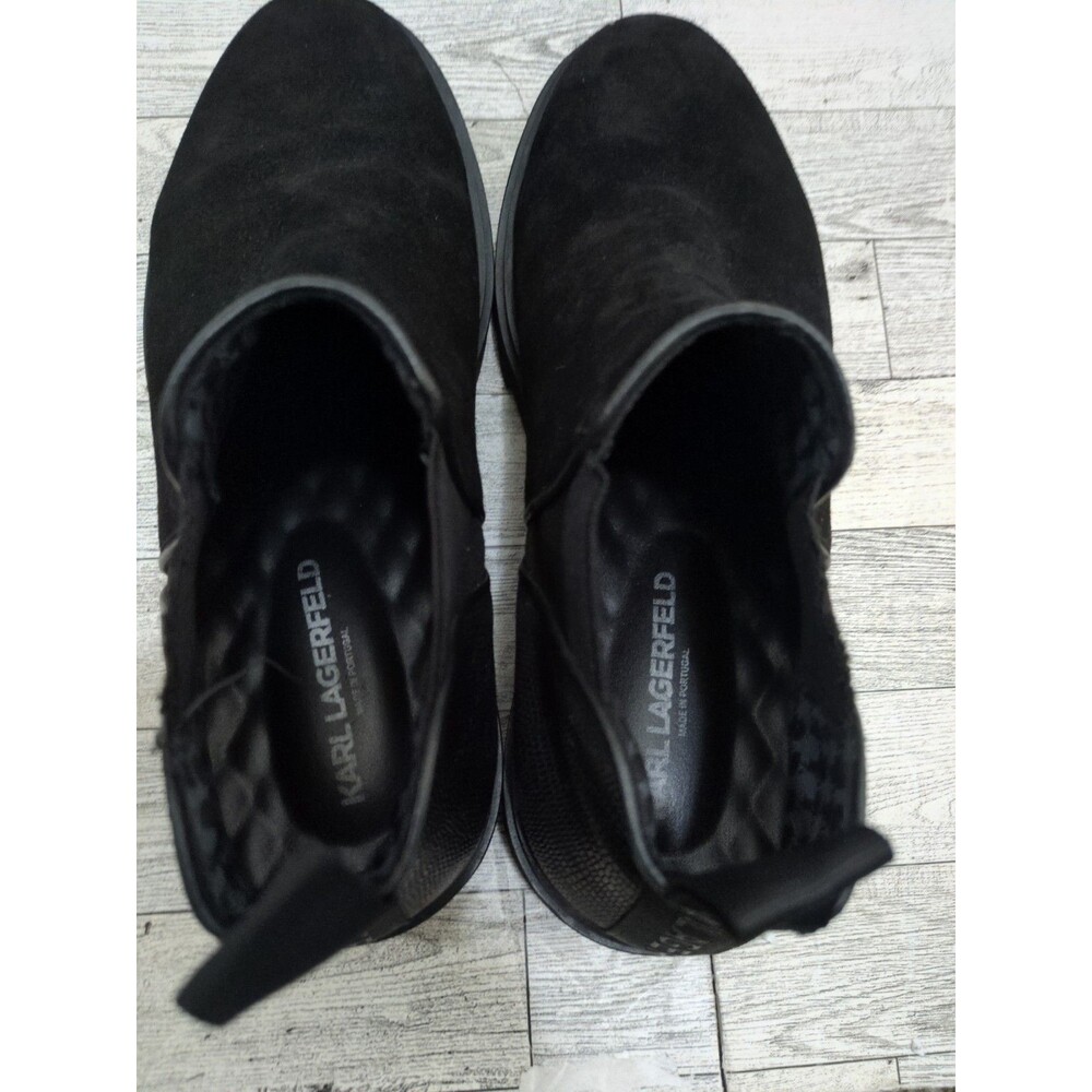 Black suede Karl Lagerfeld Chelsea boots Size 10 - Picture 8 of 9